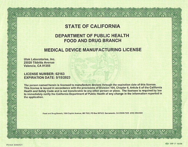 Medical Device Manufacturing License